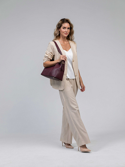 Женская сумка Dr.Koffer из натуральной кожи бордовая