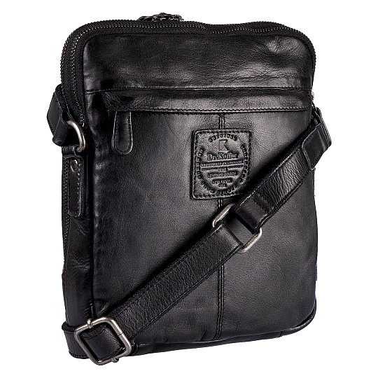 Сумка через плечо Dr.Koffer из натуральной кожи черная