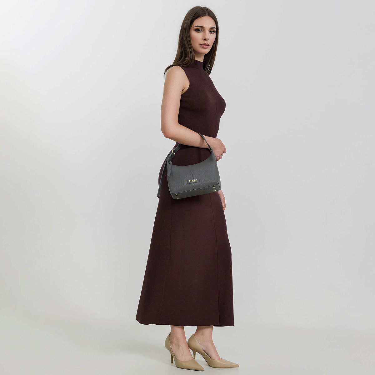 Женская сумка  Dr. Koffer из натуральной кожи серая