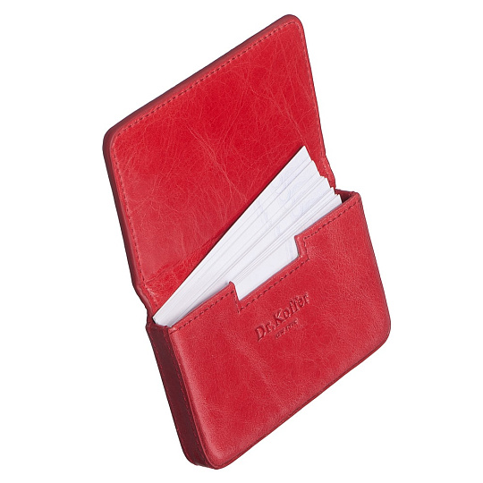 Визитница Dr.Koffer из натуральной кожи красная