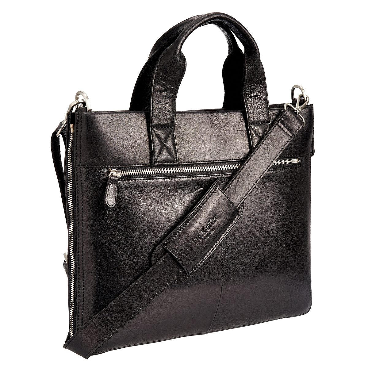 Деловая сумка Dr.Koffer из натуральной кожи черная