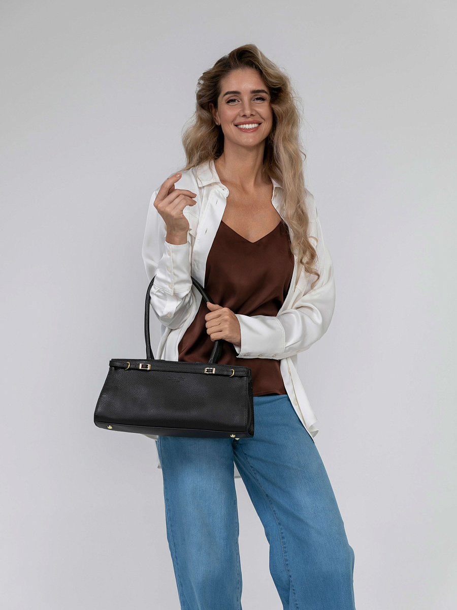 Женская сумка Dr.Koffer из натуральной кожи темно-коричневая