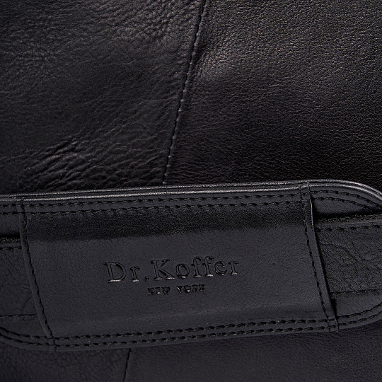 Деловая сумка Dr.Koffer из натуральной кожи черная