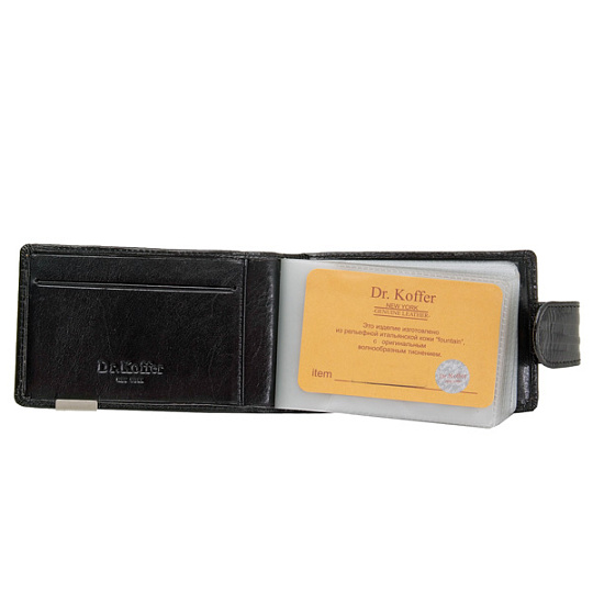 Визитница Dr.Koffer из натуральной кожи черная