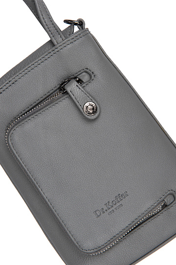 Сумка через плечо Dr.Koffer из натуральной кожи серая
