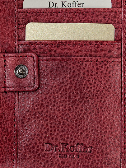 Портмоне Dr.Koffer из натуральной кожи бордовое