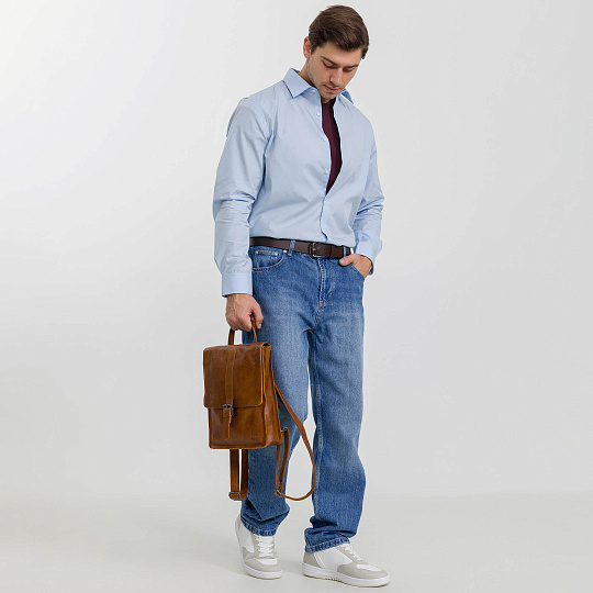 Рюкзак Dr.Koffer из натуральной кожи светло-коричневый