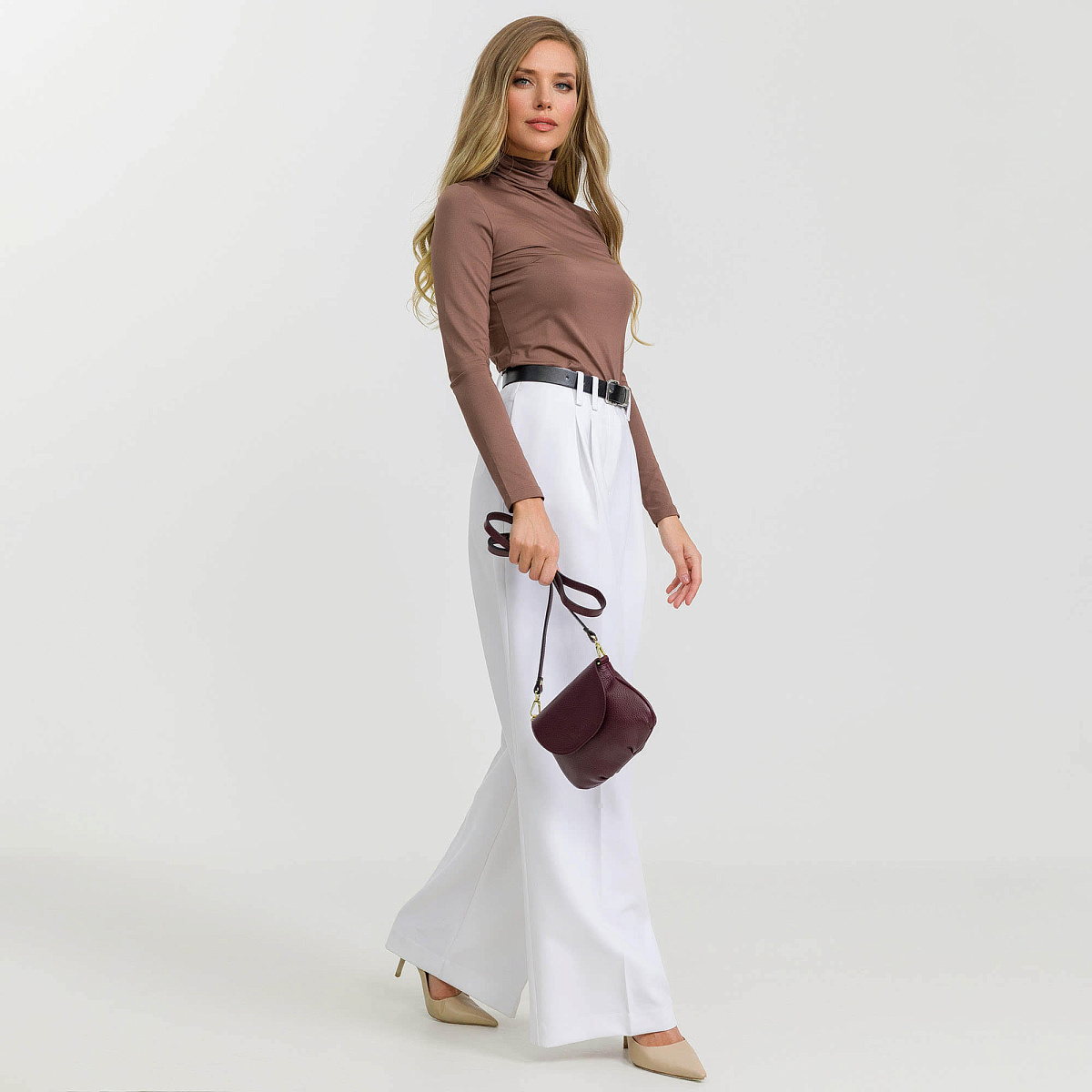 Женская сумка Dr. Koffer из натуральной кожи бордовая