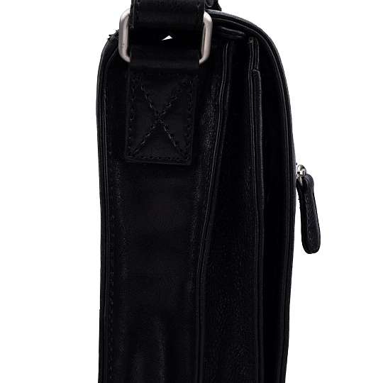 Сумка через плечо Dr.Koffer из натуральной кожи черная