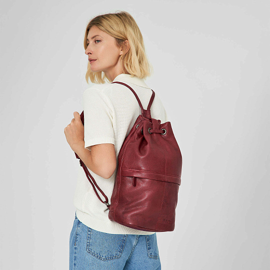 Рюкзак Dr.Koffer из натуральной кожи бордовый