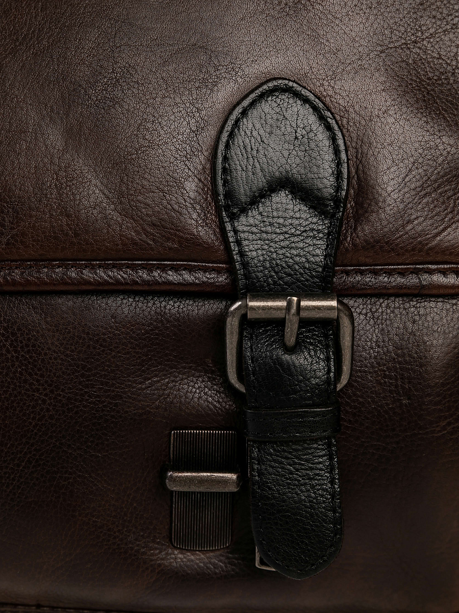 Портфель Dr.Koffer из натуральной кожи темно-коричневый