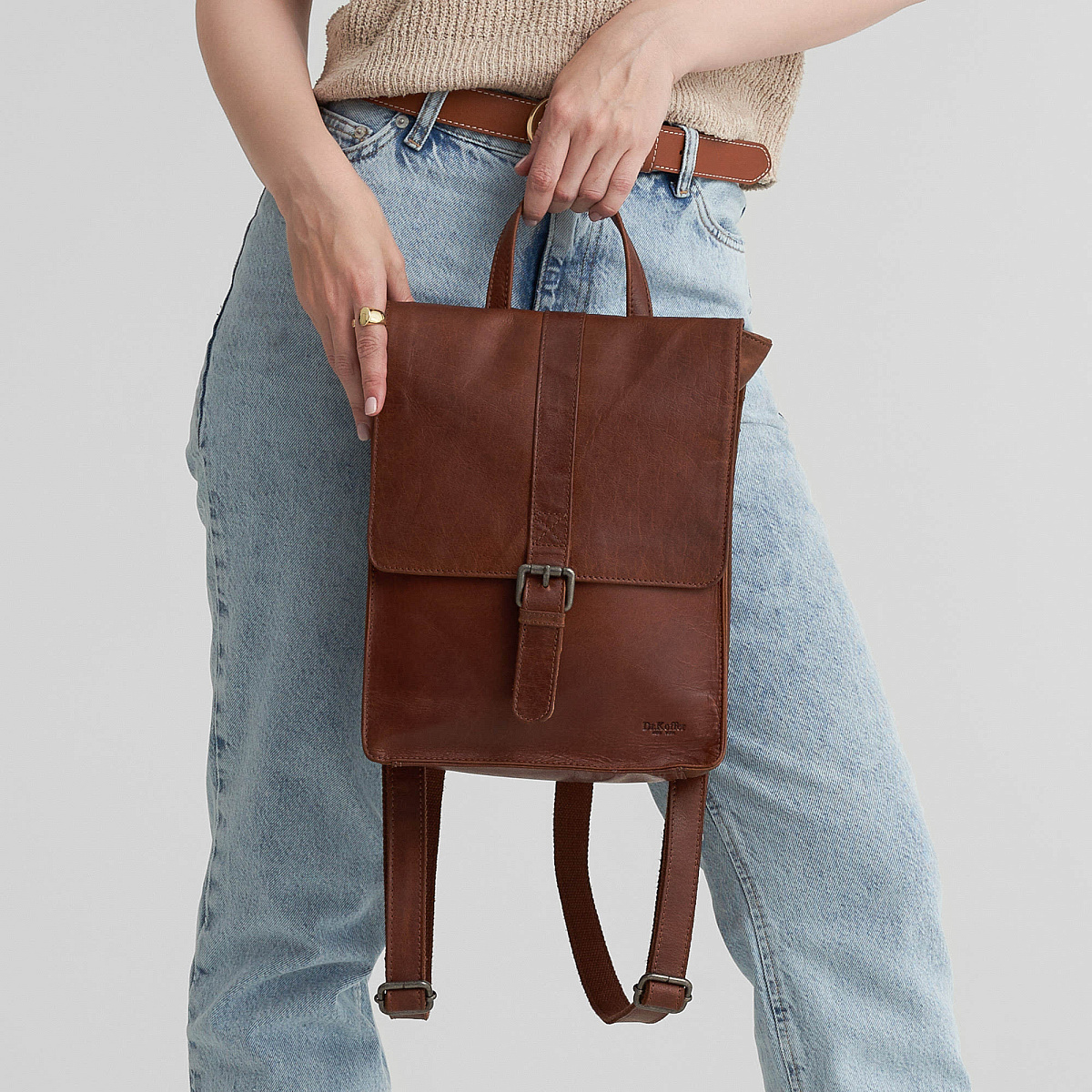 Рюкзак Dr.Koffer из натуральной кожи светло-коричневый