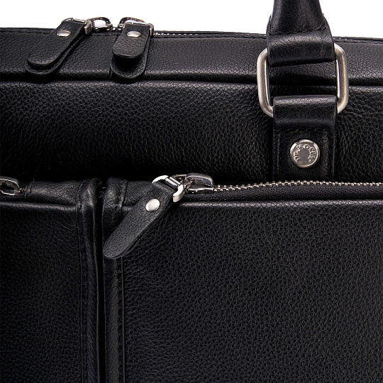 Деловая сумка Dr.Koffer из натуральной кожи черная