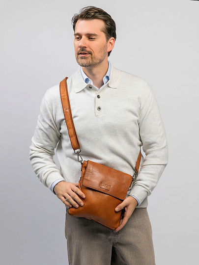 Сумка через плечо Dr.Koffer из натуральной кожи коричневая