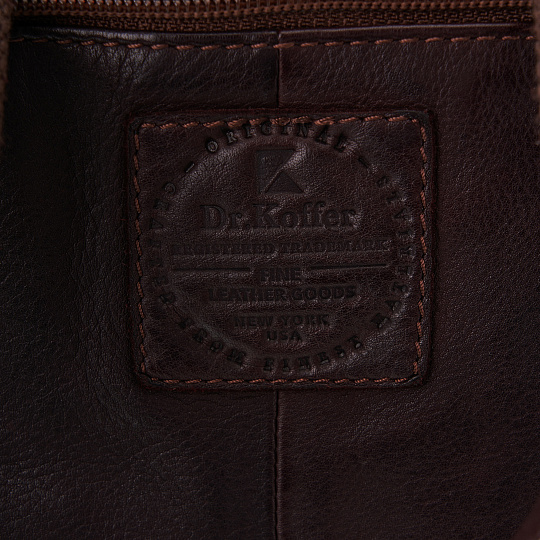 Деловая сумка Dr.Koffer из натуральной кожи темно-коричневая