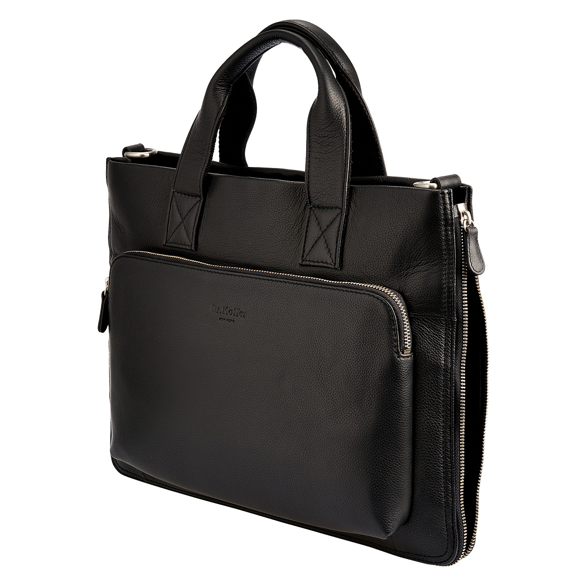 Деловая сумка Dr.Koffer из натуральной кожи черная