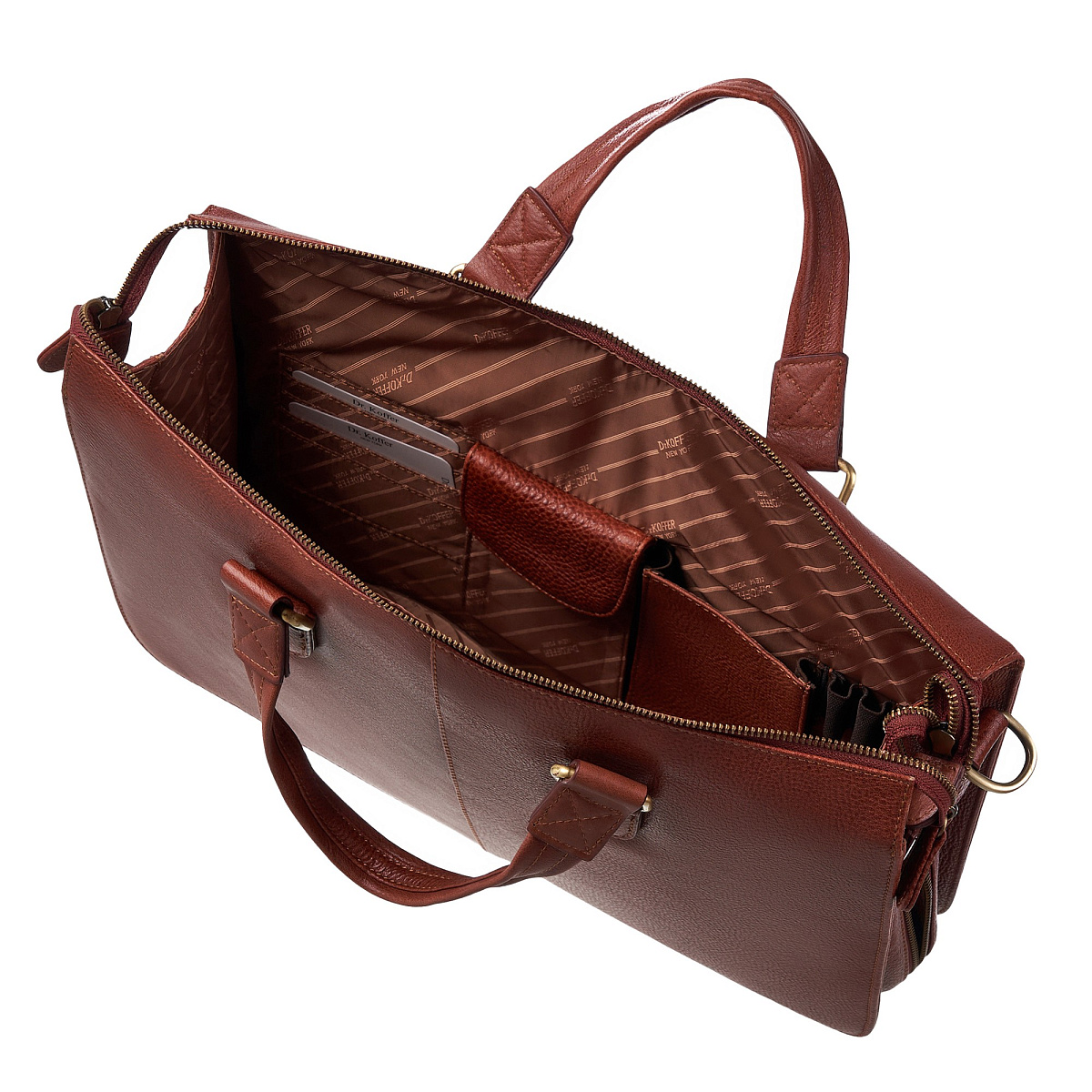 Деловая сумка Dr.Koffer из натуральной кожи коричневая