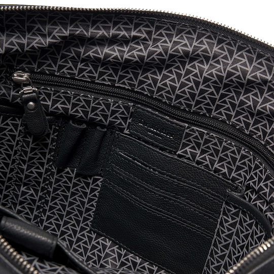 Деловая сумка Dr.Koffer из натуральной кожи черная