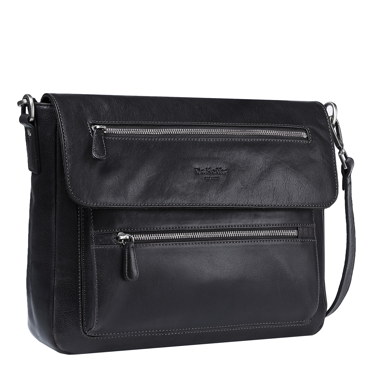 Деловая сумка Dr.Koffer из натуральной кожи черная