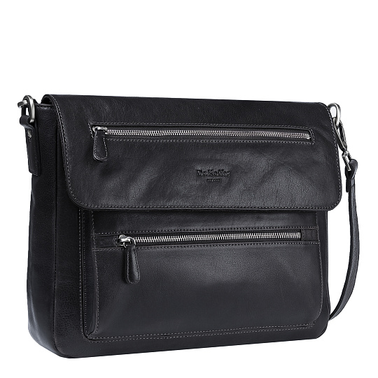 Деловая сумка Dr.Koffer из натуральной кожи черная