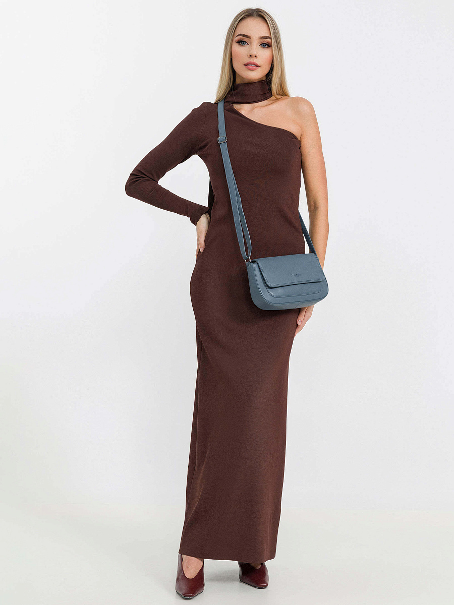 Женская сумка Dr.Koffer из натуральной кожи голубая