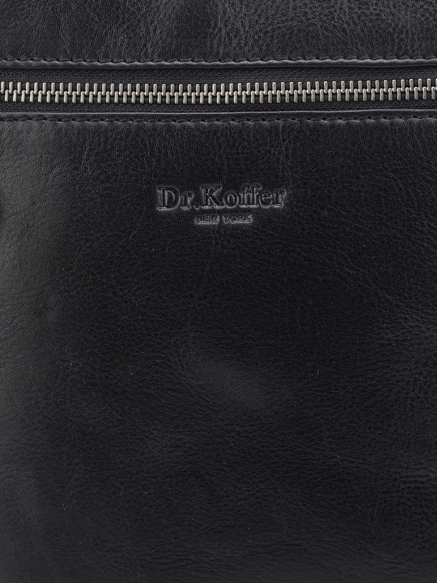 Сумка через плечо Dr. Koffer из натуральной кожи черная