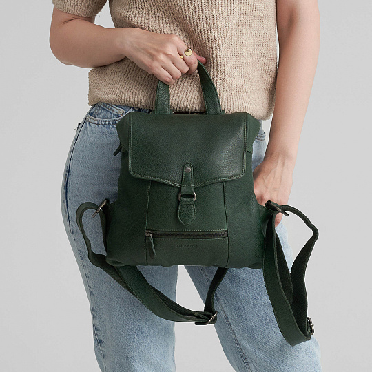 Рюкзак Dr.Koffer из натуральной кожи зеленый