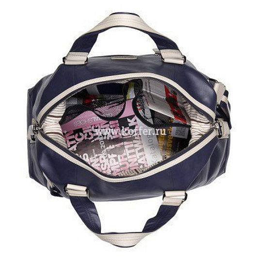 Сумка дорожная Dr.Koffer из натуральной кожи синяя