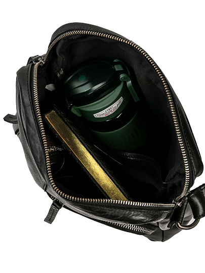 Сумка через плечо Dr.Koffer из натуральной кожи черная