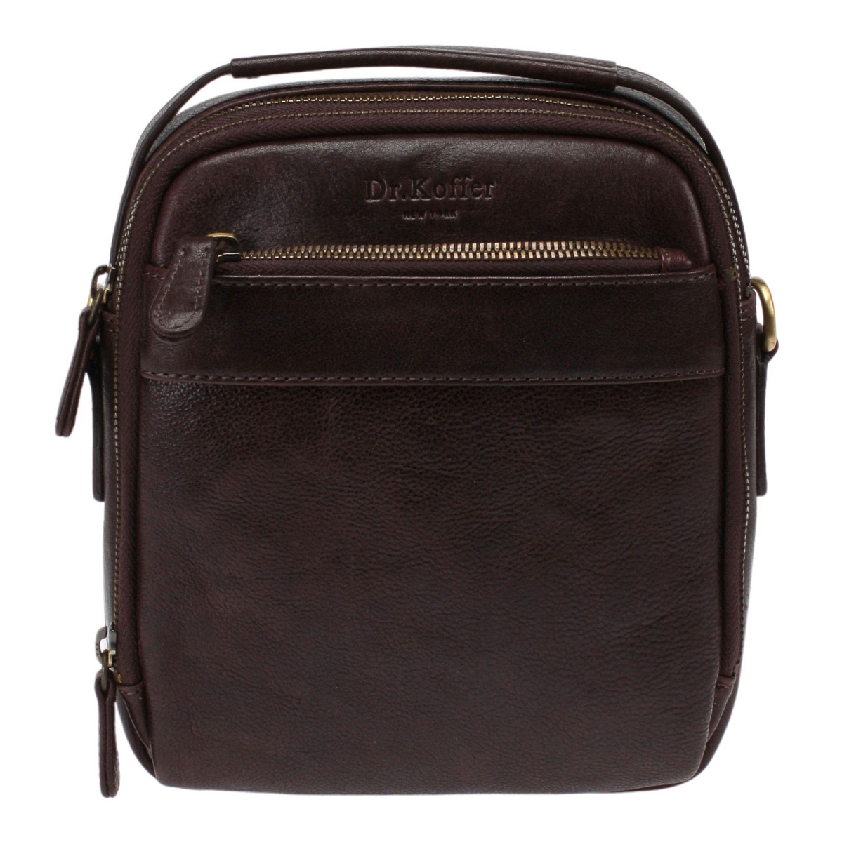 Сумка через плечо Dr.Koffer из натуральной кожи коричневая