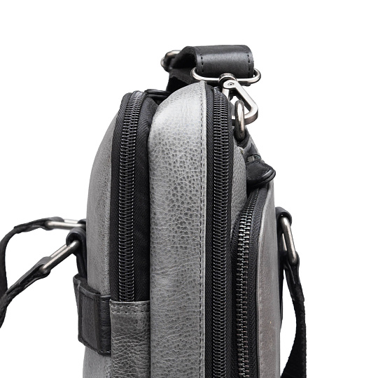 Деловая сумка Dr.Koffer из натуральной кожи серая