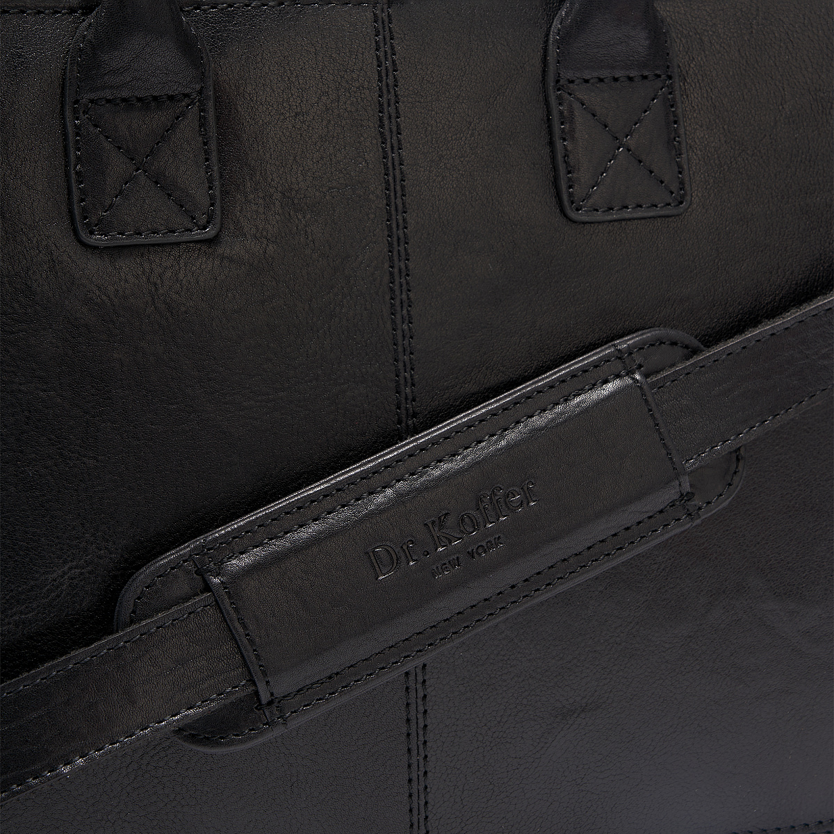 Деловая сумка Dr.Koffer из натуральной кожи черная