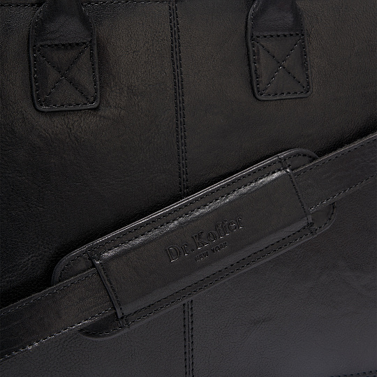 Деловая сумка Dr.Koffer из натуральной кожи черная