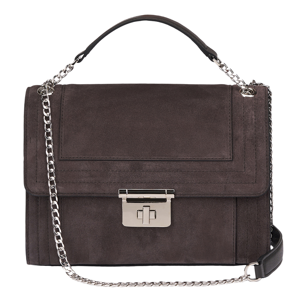 Женская сумка Dr. Koffer из натуральной кожи серая