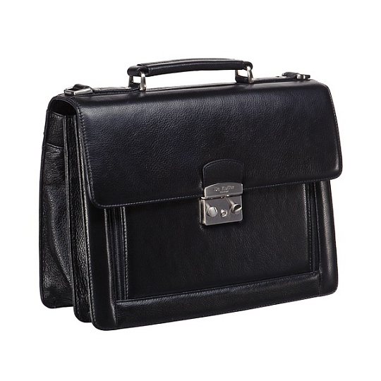 Портфель Dr.Koffer из натуральной кожи черный