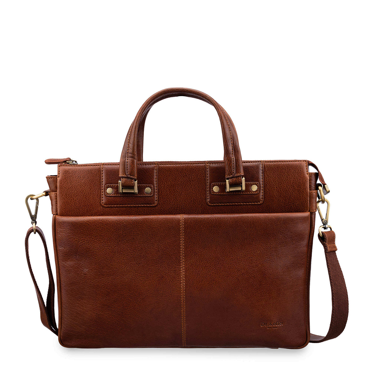 Деловая сумка Dr.Koffer из натуральной кожи коричневая