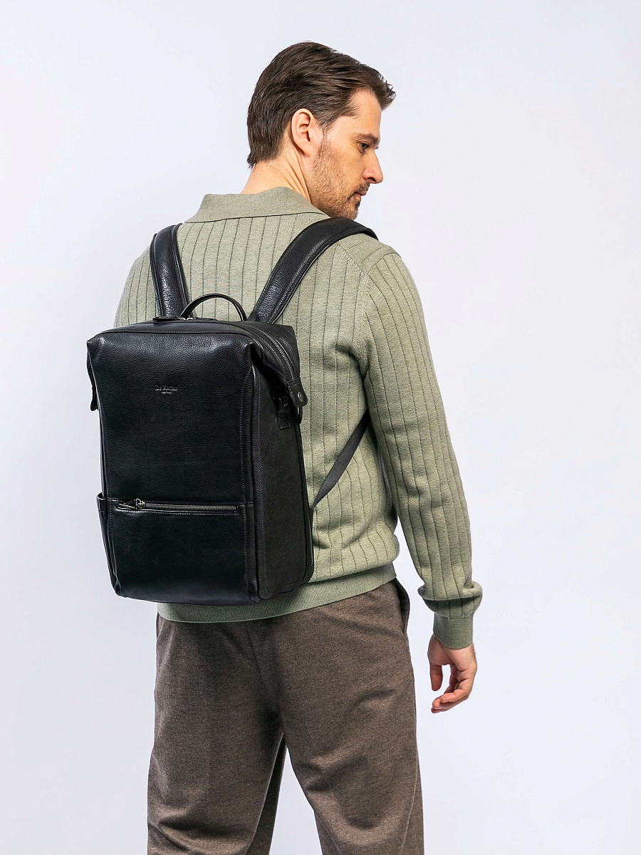Рюкзак Dr. Koffer из натуральной кожи черный