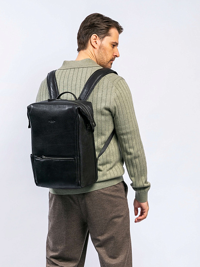 Рюкзак Dr. Koffer из натуральной кожи черный