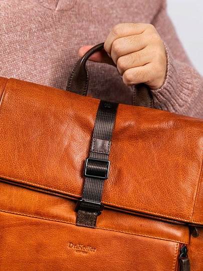 Рюкзак Dr. Koffer из натуральной кожи коричневый