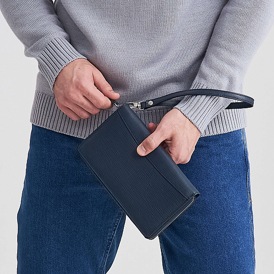 Портмоне Dr.Koffer из натуральной кожи синее