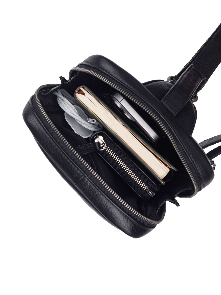 Сумка через плечо Dr. Koffer из натуральной кожи черная