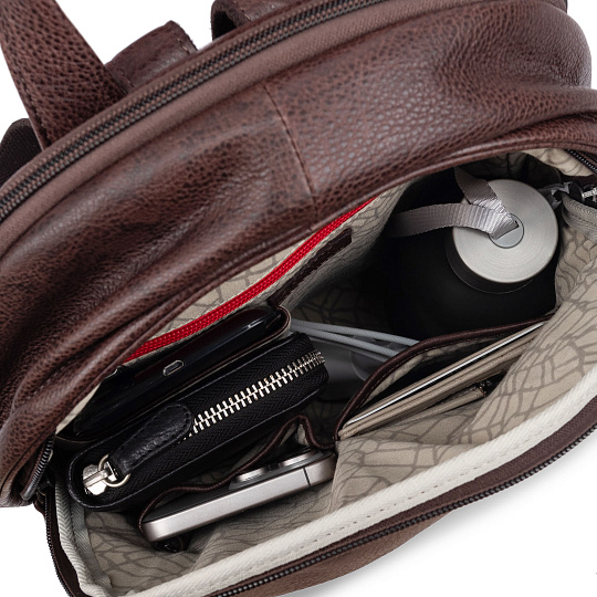 Рюкзак Dr.Koffer из натуральной кожи темно-коричневый