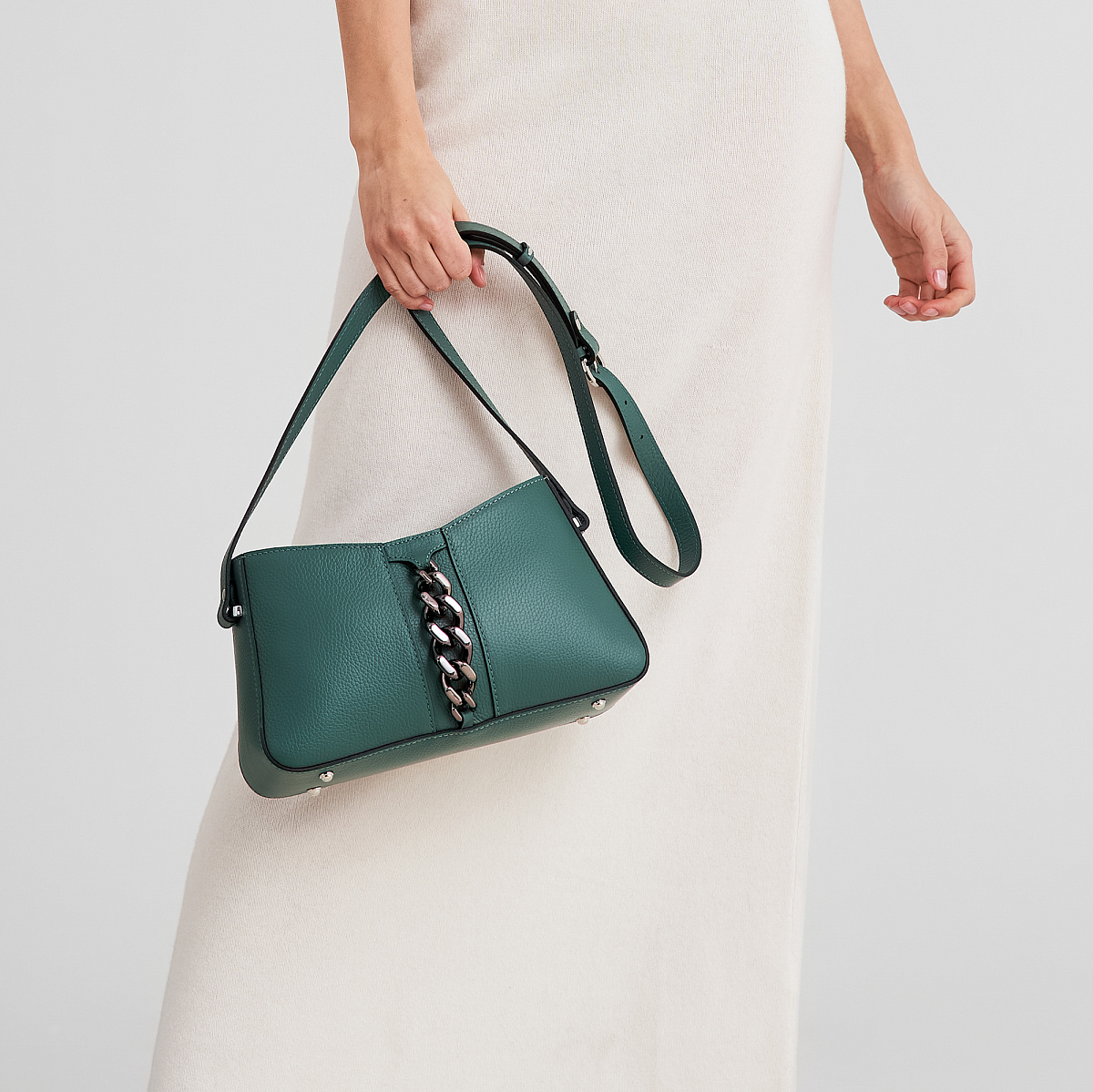 Женская сумка Dr. Koffer из натуральной кожи зеленая