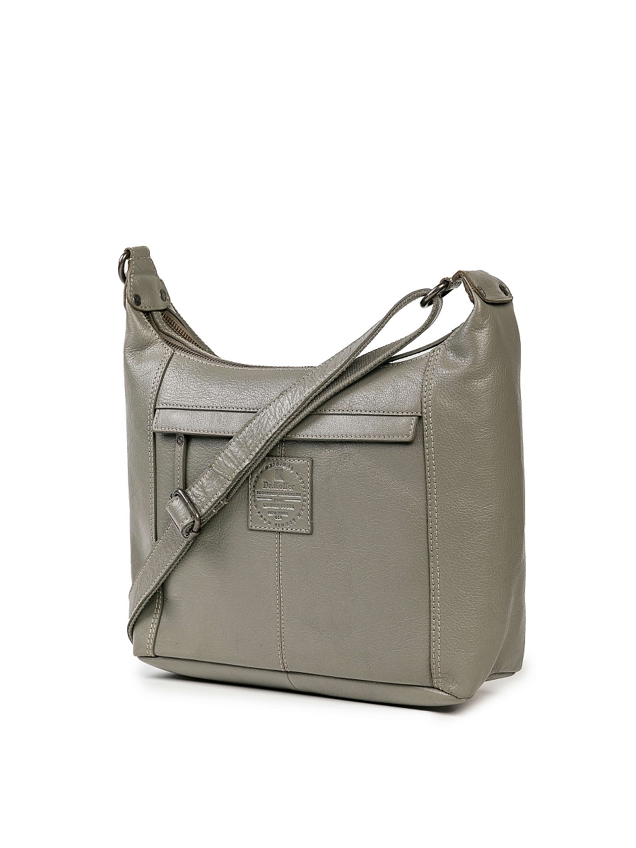 Сумка через плечо Dr.Koffer из натуральной кожи серая