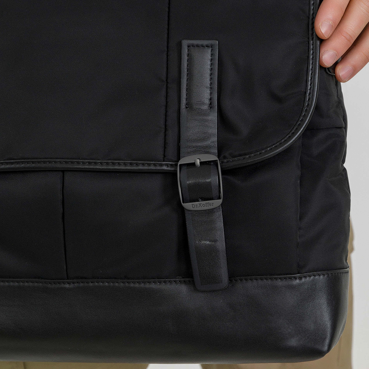 Сумка через плечо Dr.Koffer из нейлона и натуральной кожи