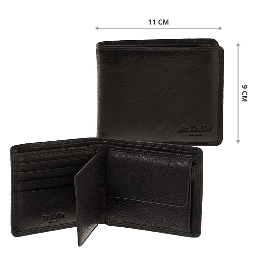 Портмоне Dr.Koffer из натуральной кожи черное