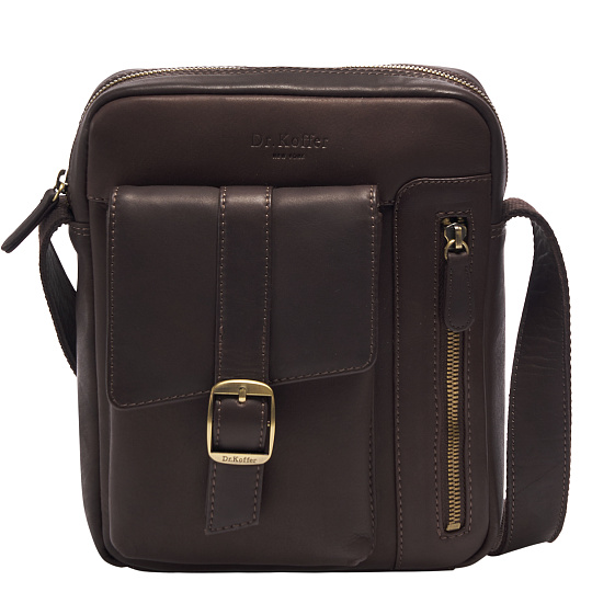 Сумка через плечо Dr.Koffer из натуральной кожи коричневая