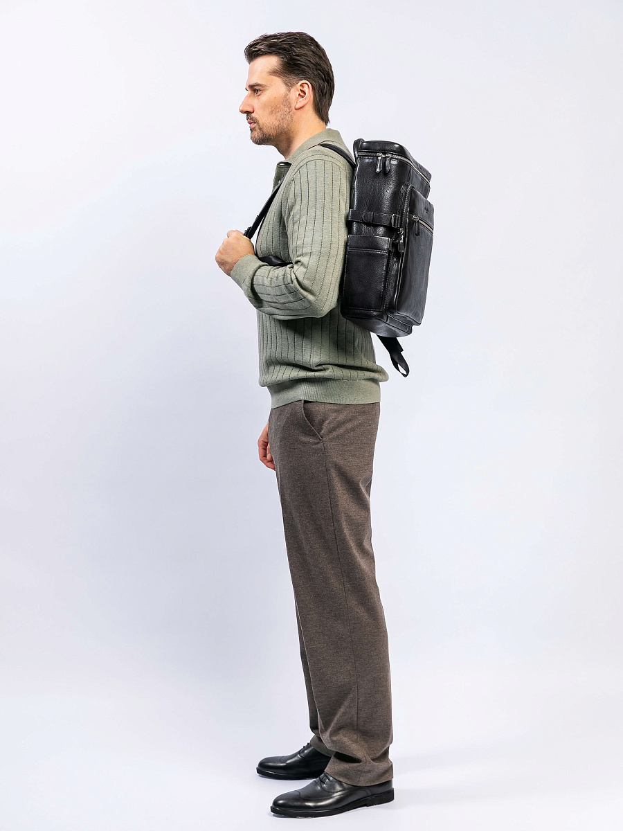 Рюкзак Dr. Koffer из натуральной кожи черный