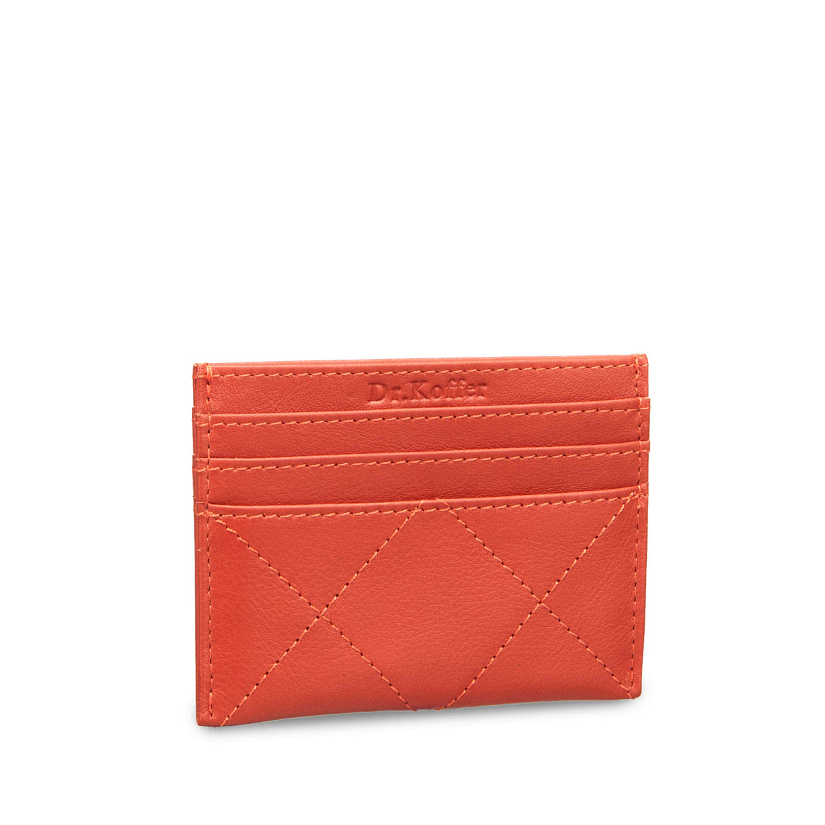 Кредитница Dr.Koffer из натуральной кожи оранжевая