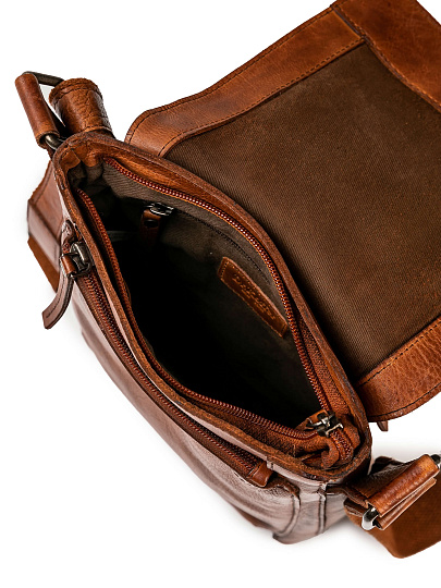 Сумка через плечо Dr.Koffer из натуральной кожи коричневая